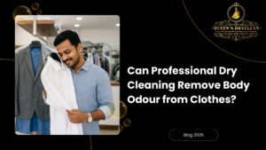 Professional dry cleaning for removing stubborn body odour from clothes in Mumbai